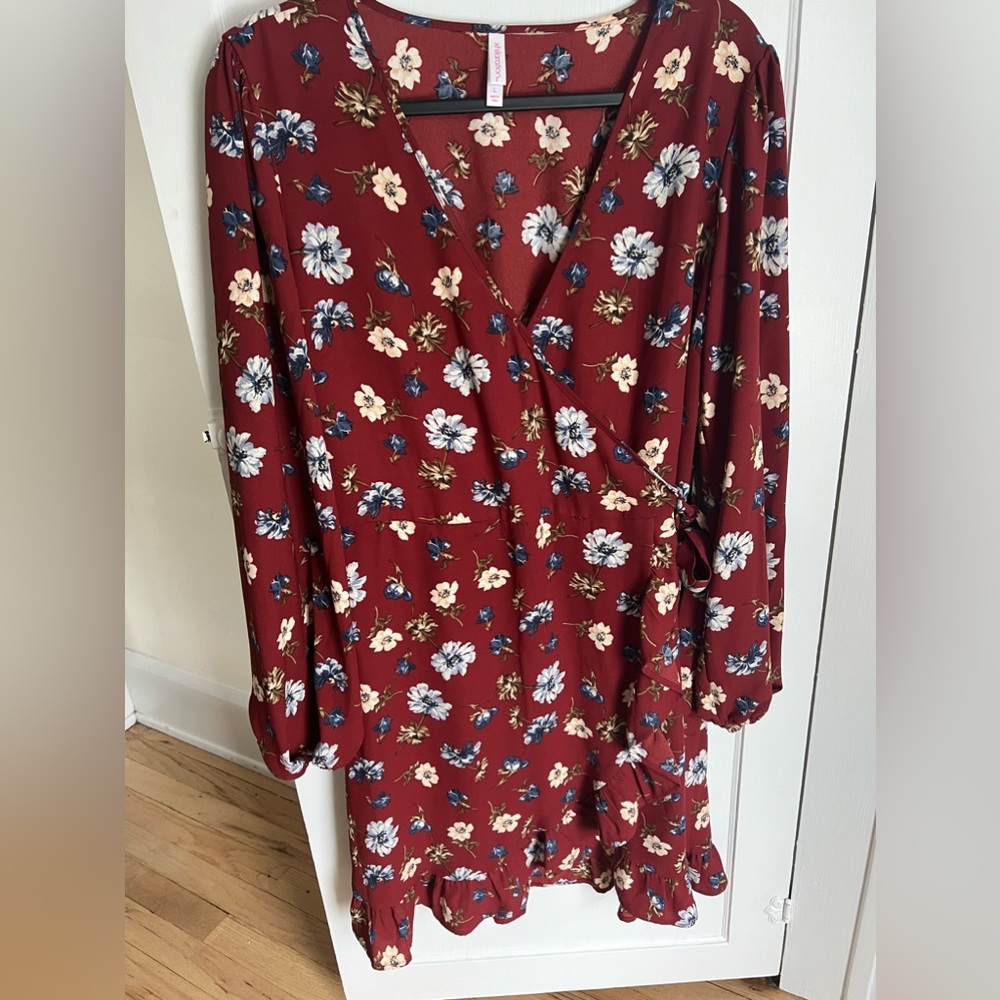 Red dress with flowers